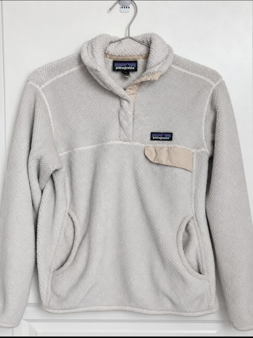 Patagonia Women's S Re-Tool Snap-T Polartec Thermal Pro Fleece Pullover Cream